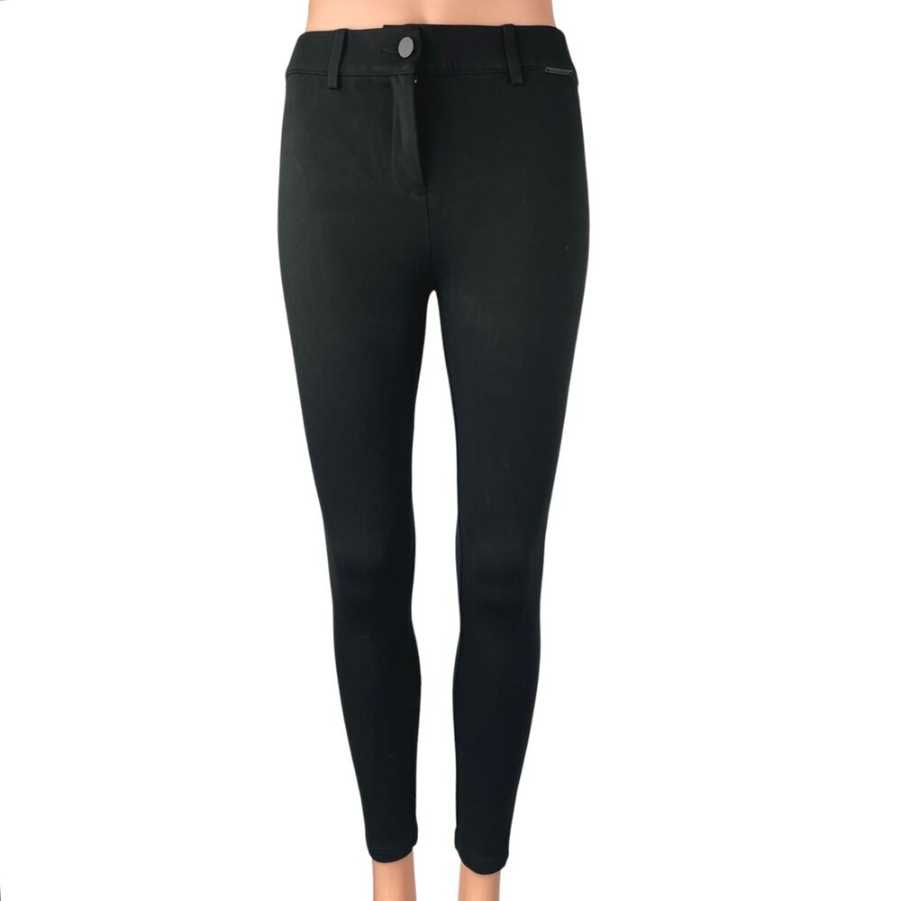 Mario Serrani Women's Black Skinny Mid Rise Slim Stretch Crop Ankle Pants Sz XS